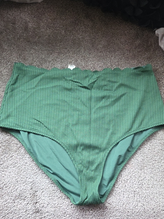 aerie Other - aerie High-Waist Scalloped Green Bikini Bottoms